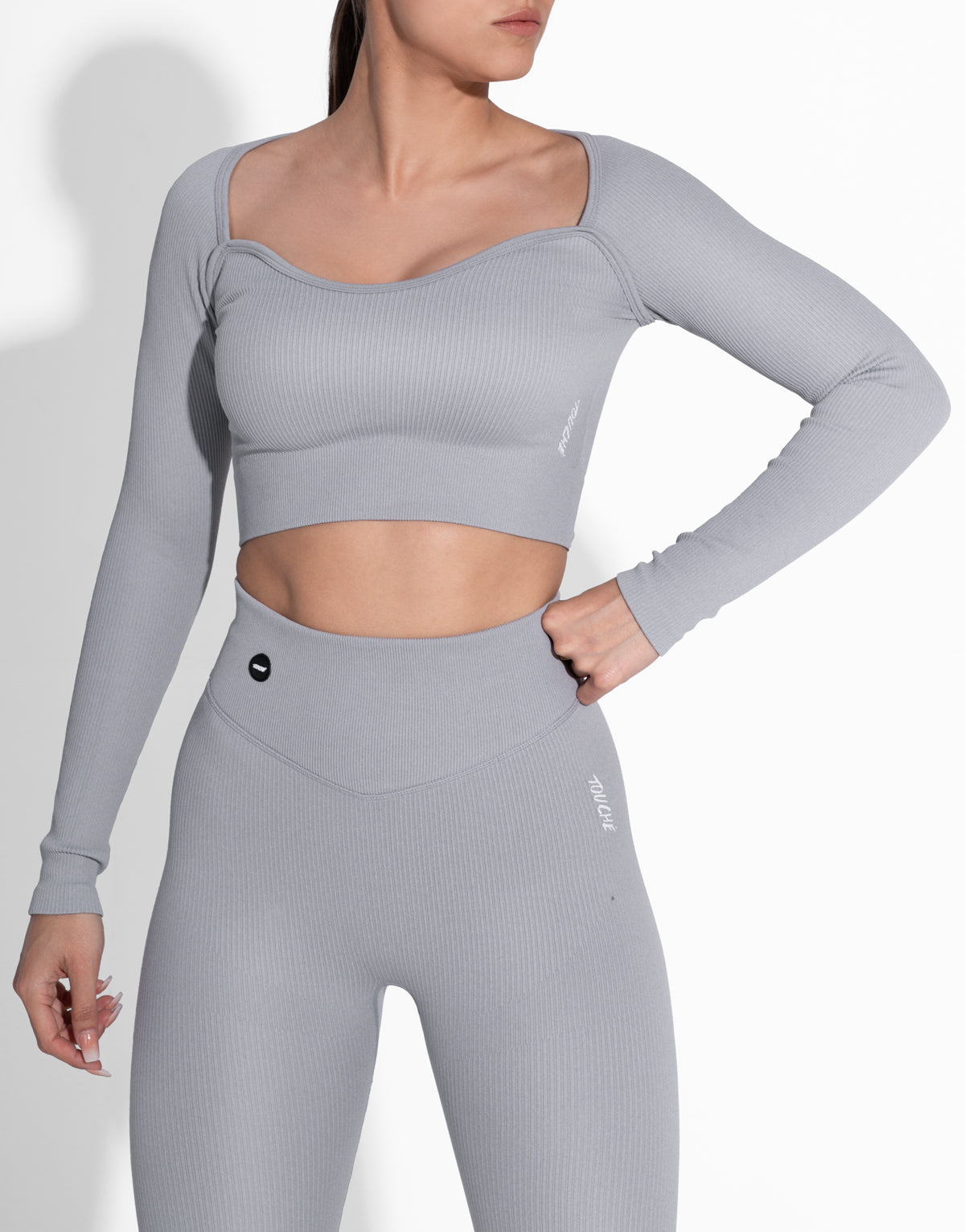 KNIT GREY SEAMLESS TOP