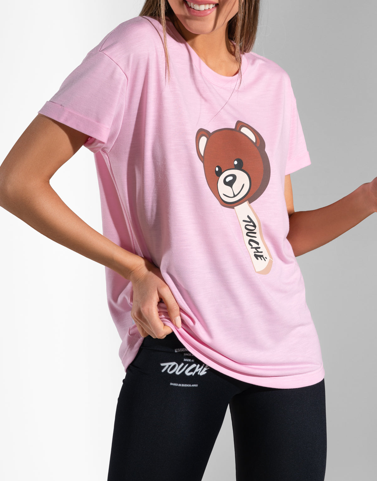 BEAR-SICLE PINK TEE