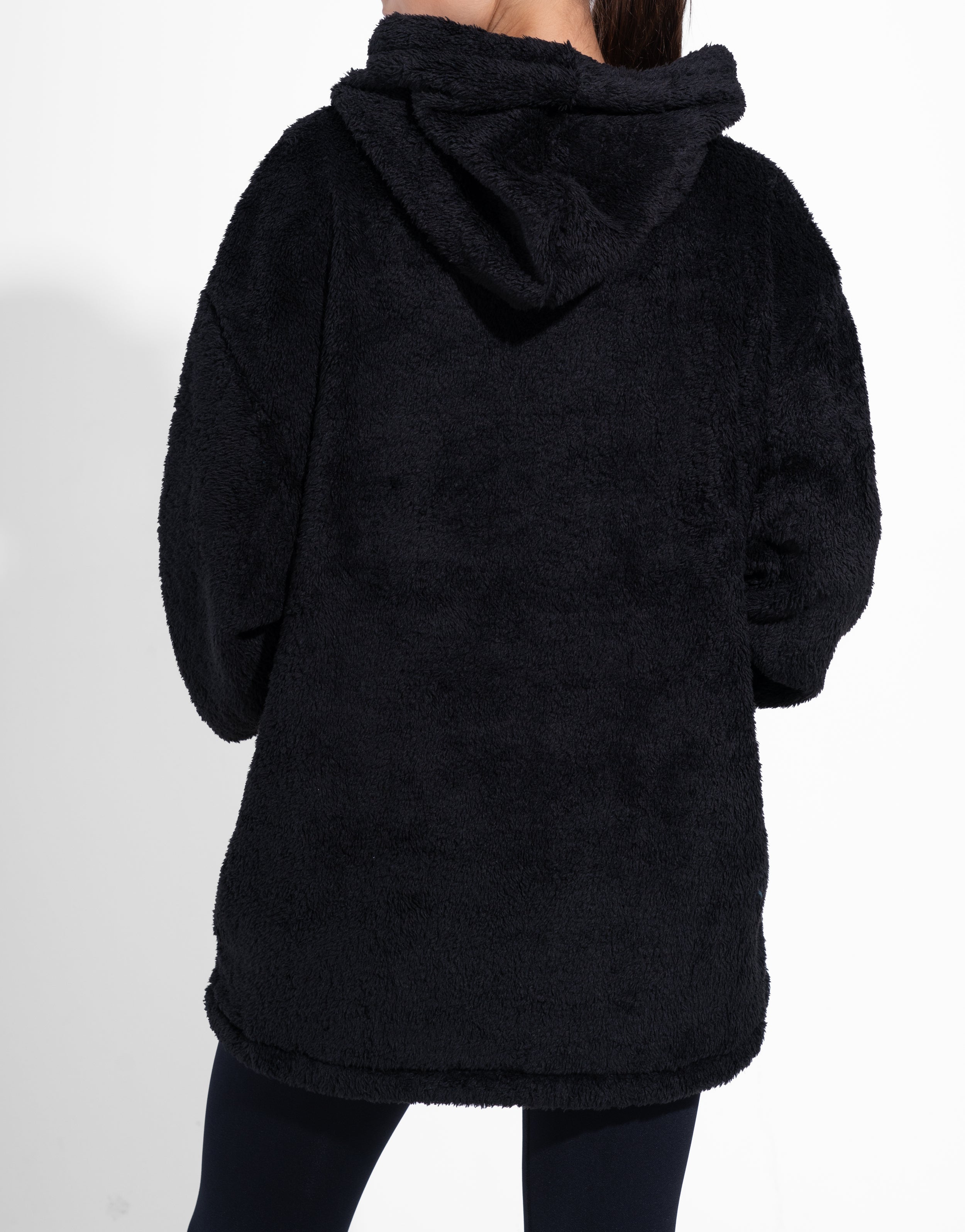 FLUFFY BLACK HOODIE