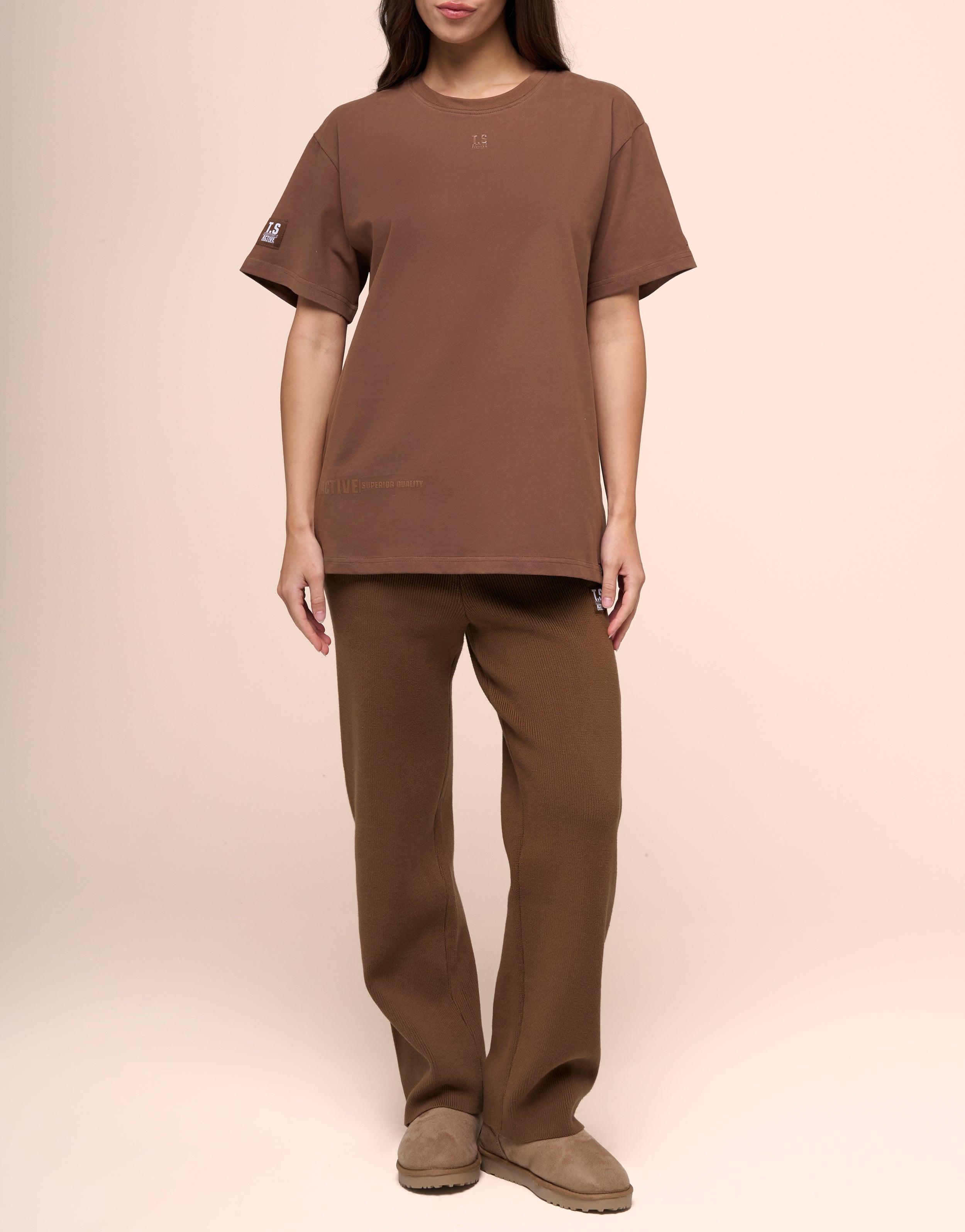 KNITTED MOCHA JOGGER