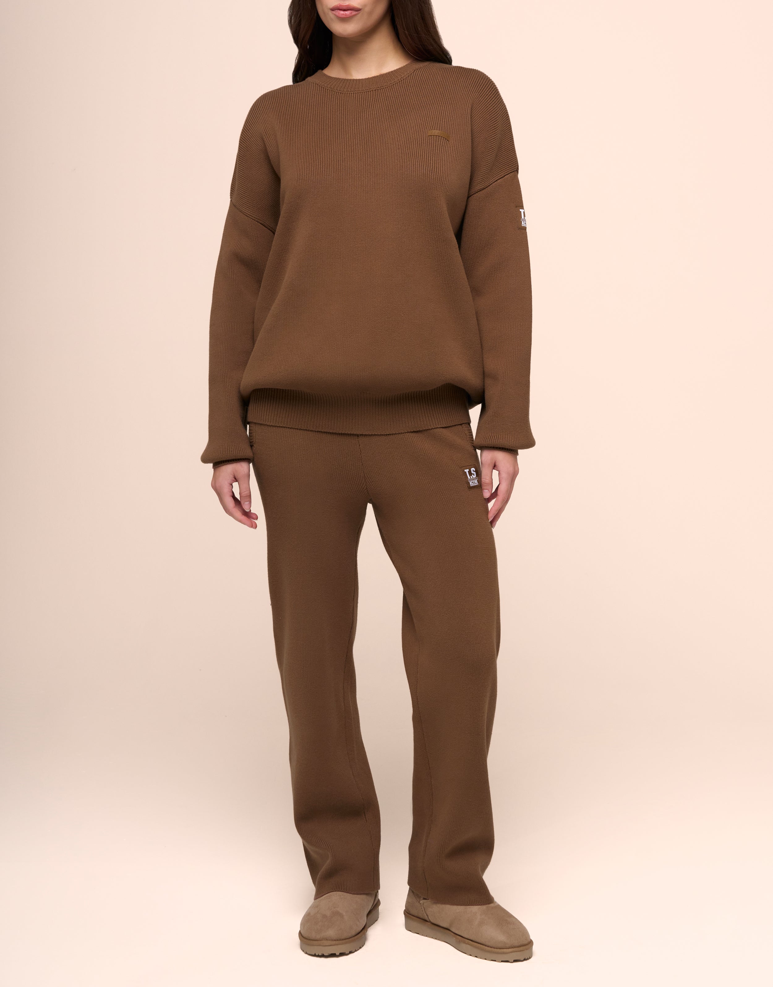KNITTED MOCHA HOODIE