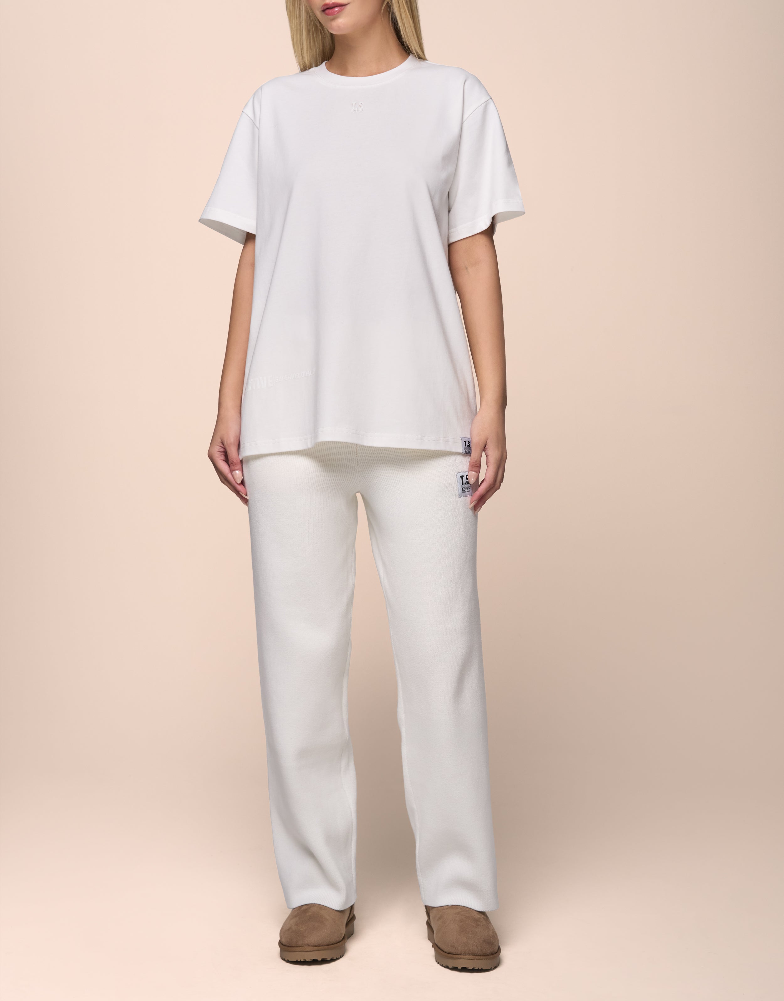 KNITTED WHITE JOGGER