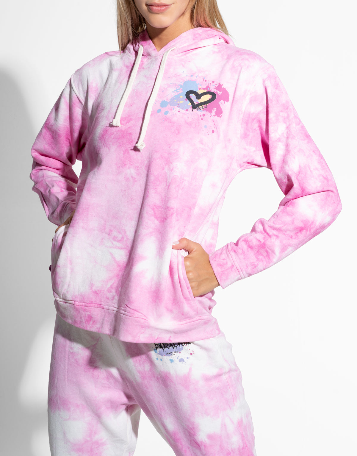 TIE DYE PINK HOODIE