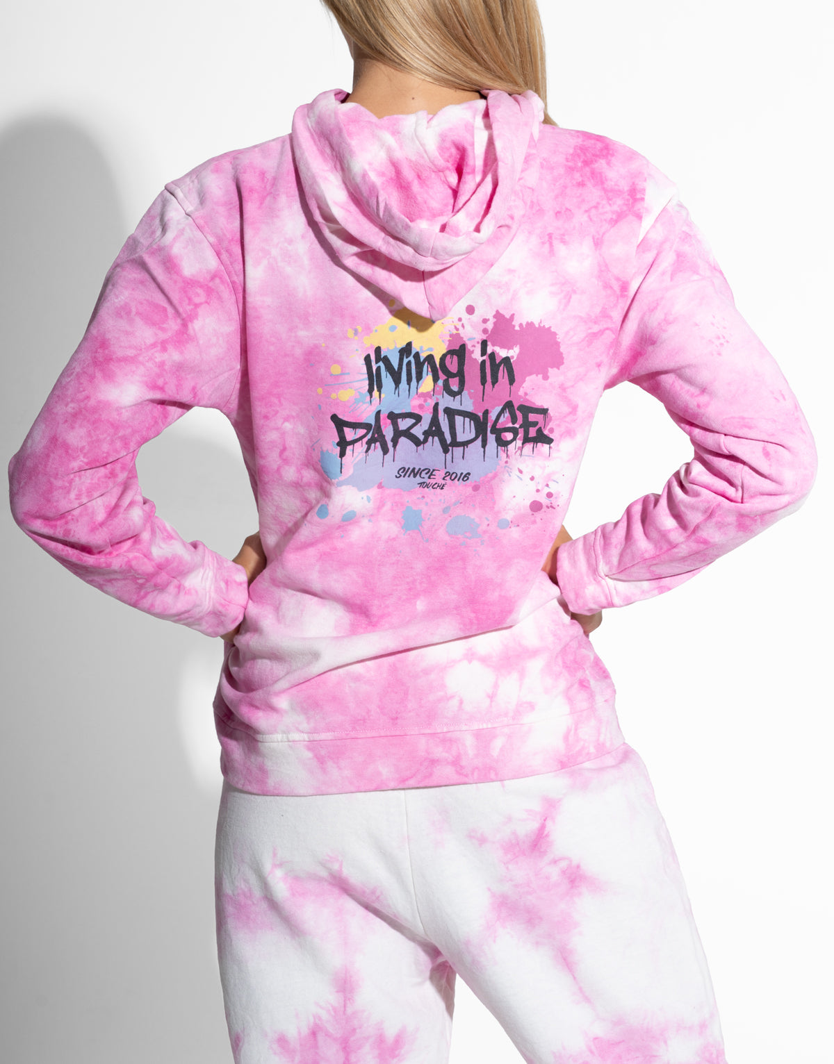 TIE DYE PINK HOODIE