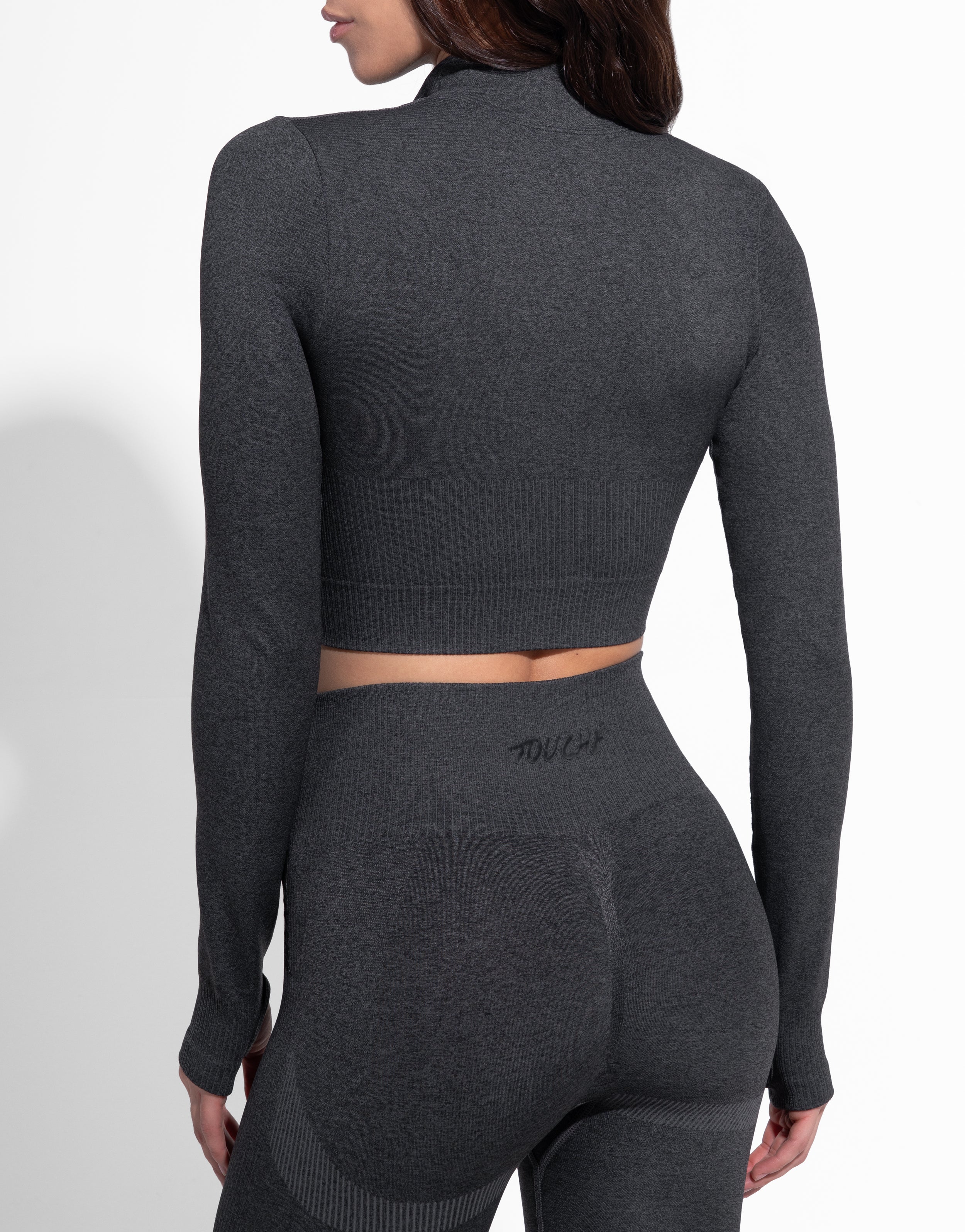 ZIPPER BLACK TOP SEAMLESS