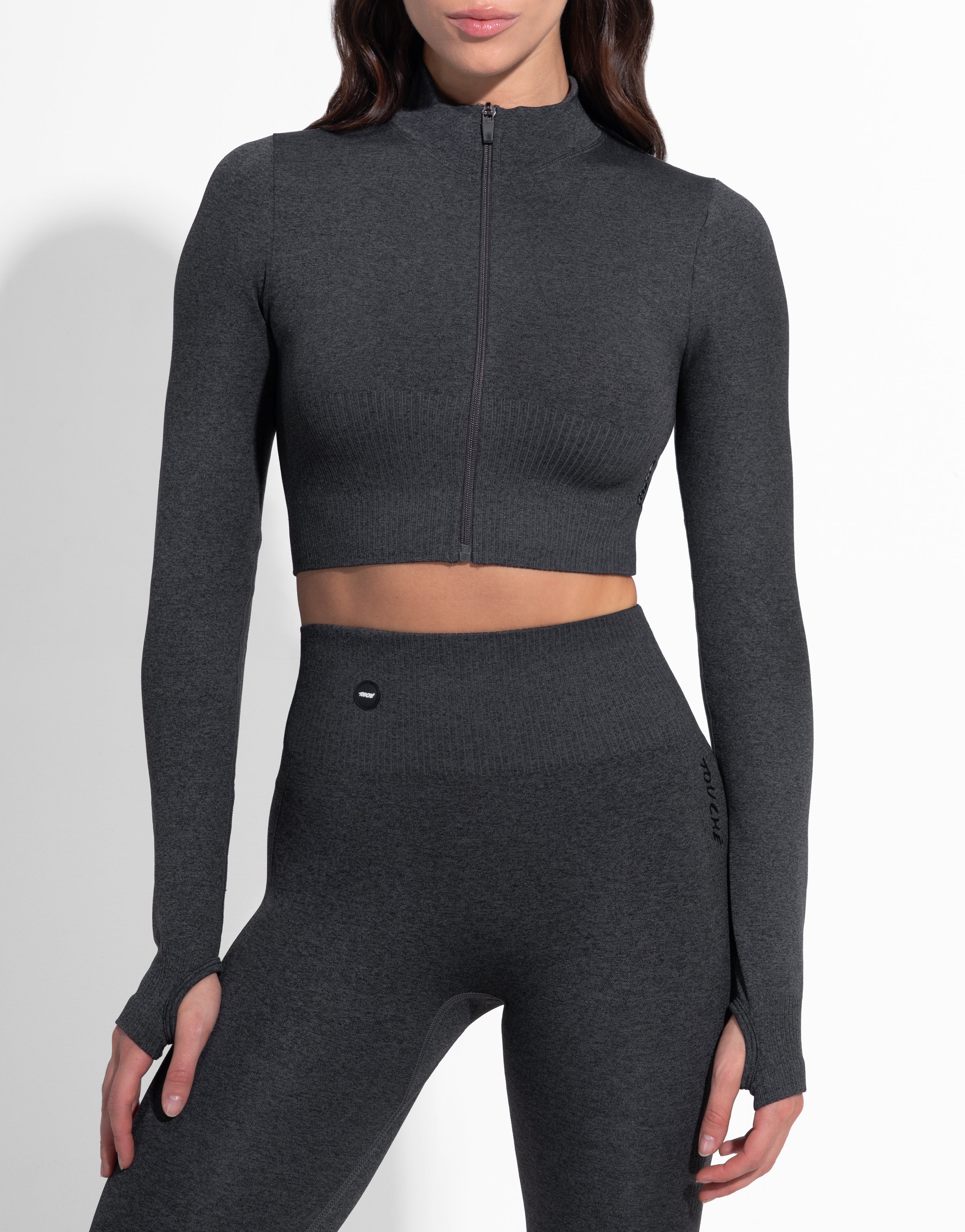 ZIPPER BLACK TOP SEAMLESS