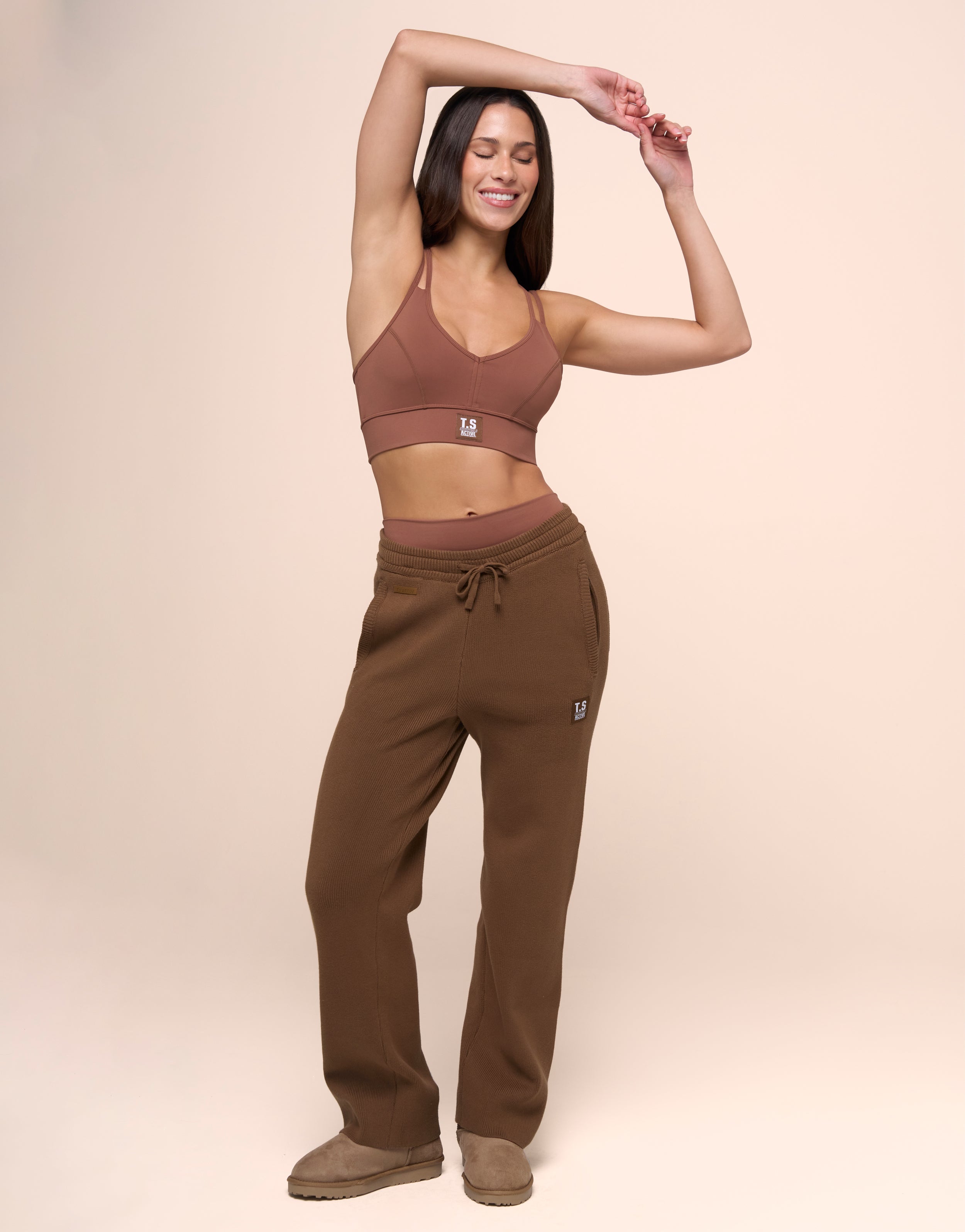KNITTED MOCHA JOGGER