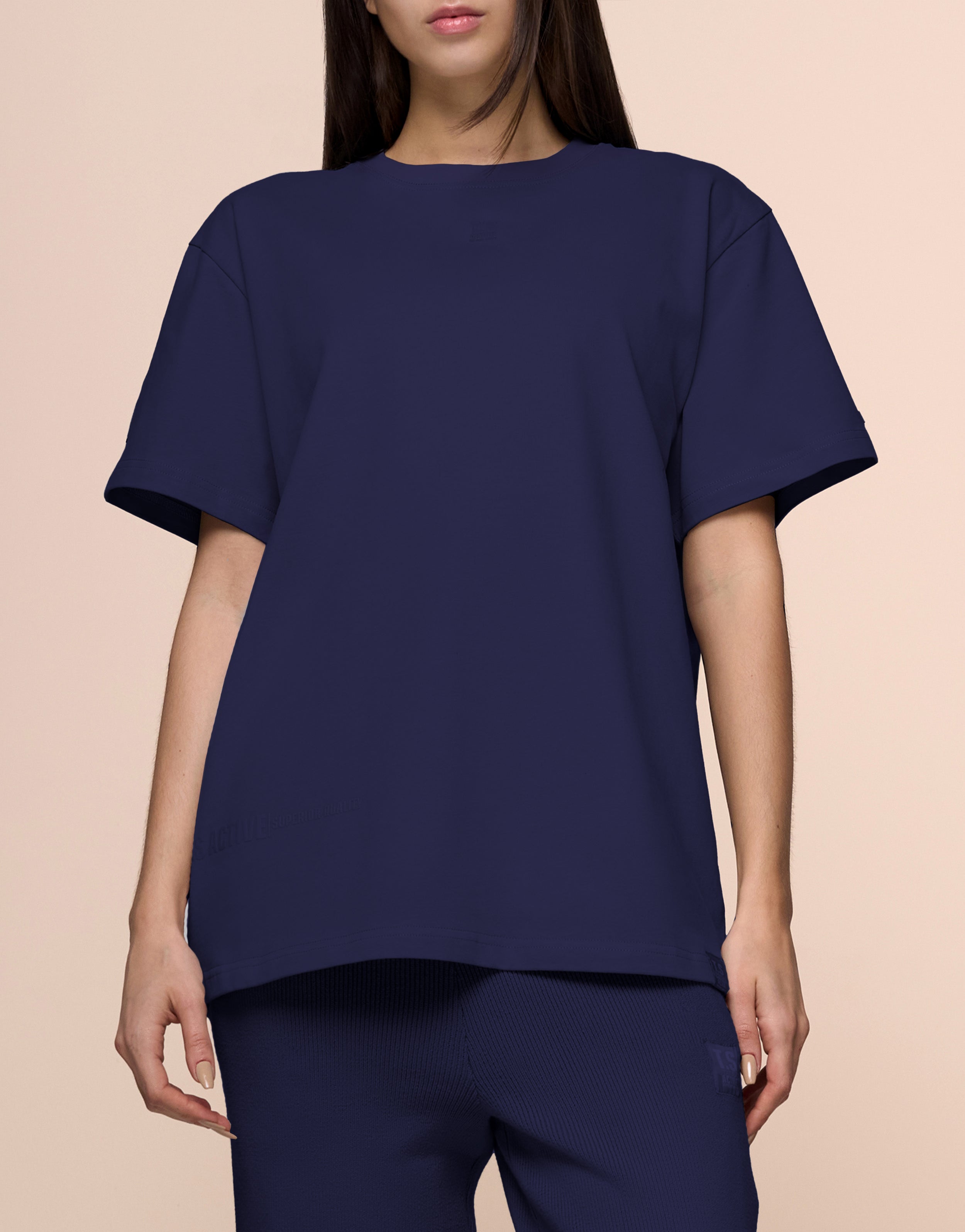 KNITTED NAVY TEE